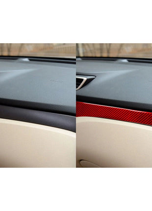 Red Carbon Fiber Passenger Dashboard Cover Trim For Nissan Rogue 2014-2016
