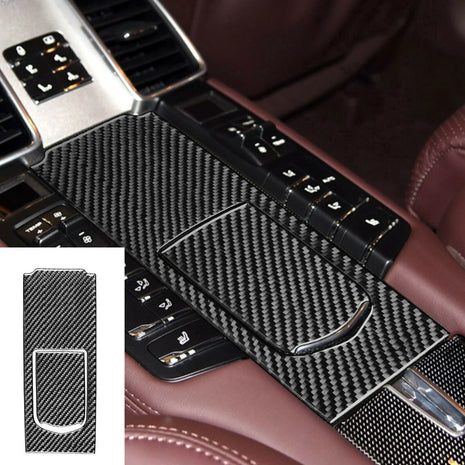 Carbon Fiber Car Inner Rear Multimedia Cover Trim For Porsche Panamera 2010-2016