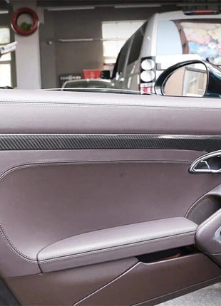 Carbon Fiber Car Inner Door Panel Cover Trim For Porsche 911 2013-18 718 2016-21