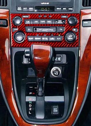 Red For Lexus RX300 1998-2003 Carbon Fiber Center Console AC Switch Panel Trim