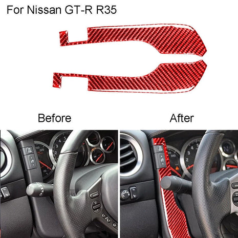 Red Carbon Fiber Speedmeter Instrument Cover Trim For Nissan GT-R R35 2008-2016