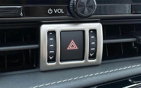 1P Silver Steel Emergency Light Switch Button Trim For Lexus NX250 350 2022-2023