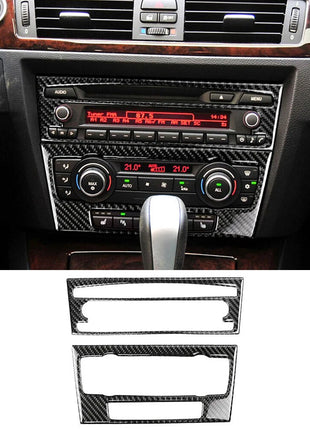 For Bmw E90 3 Series E90 2005-12carbon Fiber Air Condition Cd Control Panel Trim