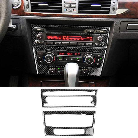 For Bmw E90 3 Series E90 2005-12carbon Fiber Air Condition Cd Control Panel Trim