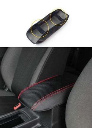 Central Console Leather Armrest Box Cover Carbon Fiber For Ford Focus 2015-2018
