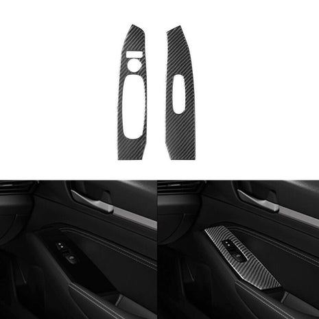 Carbon Fiber Front Door Window Control Panel Cover For Nissan Altima 2019-2022
