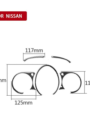 5Pcs Carbon Fiber Instrument Cluster Panel Cover Trim For 2009-2020 Nissan 370Z