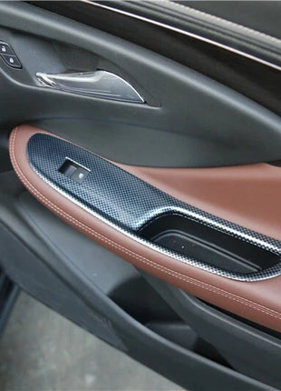 Fit For Buick Envision 2014-2018 Carbon Fiber Inner Door Handle Frame Cover 4pcs