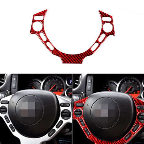 Red Carbon Fiber Steering Wheel Button Frame Trim For Nissan GT-R R35 2008-2016