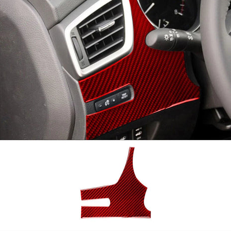 Red Carbon Fiber Headlight Adjusts Panel Trim Cover For Nissan Rogue 2014-2016