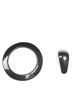 For Hyundai Veloster 11-16 Carbon Fiber Console Gear Shift Frame Cover Trim 2pcs