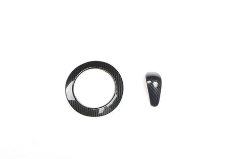 For Hyundai Veloster 11-16 Carbon Fiber Console Gear Shift Frame Cover Trim 2pcs