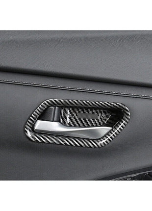 Inner Door Bowl Cover Trim 4x For Nissan Sentra Sylphy 2020-23 Carbon Fiber Look