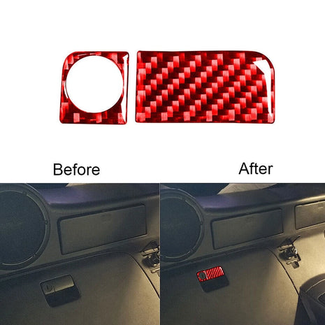 Red Carbon Fiber Rear Storage Box Locker Trim Cover For Nissan 350z 2003-2005