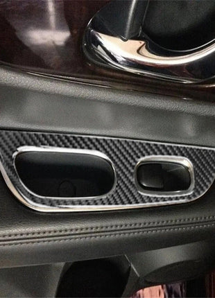 4X Carbon Fiber Door Window Control Panel Cover Trim For Nissan Rogue 2014-2016