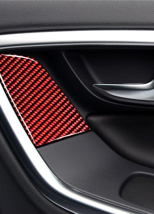 Red Carbon Fiber Window Switch Button Cover Trim For Volvo V60 2010-2017 Type A