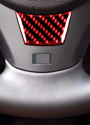 For Bmw 3 Series E90 E92 2005-12 Red Carbon Fiber Interior Steering Wheel Cover