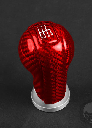 4Pcs Red Carbon Fiber Manual Gear Shift Knob Cover Set For Nissan 350Z Z33 03-09