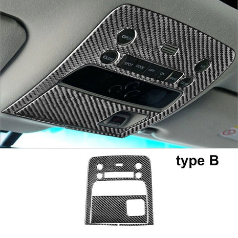 2Pcs Carbon Fiber Interior Overhead Light Cover Trim For Lexus GS350/450h/460