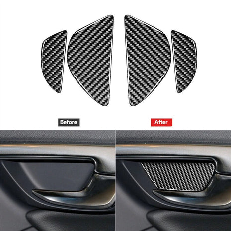 Carbon Fiber Interior Door Dowl's Decorative Cover Trim For Volvo V60 2010-2017