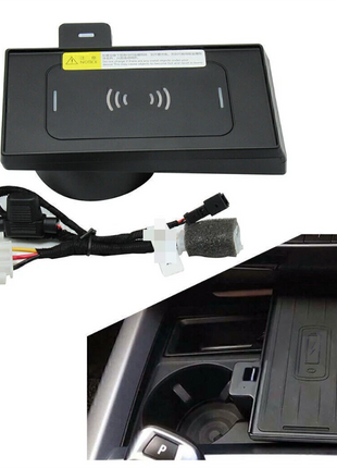For Bmw X5 X6 F16 Console Storage Box Wireless Phone Charger Fast Charging Pad