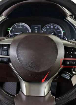 For Lexus Rx350 450h 16-22 Wood Grain Deluxe Steering Wheel Button Cover Trim