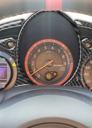 5Pcs Carbon Fiber Instrument Cluster Panel Cover Trim For 2009-2020 Nissan 370Z