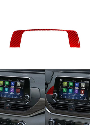 Red Carbon Fiber LCD Screen Above Frame Cover Trim For Nissan Altima 2019-2022
