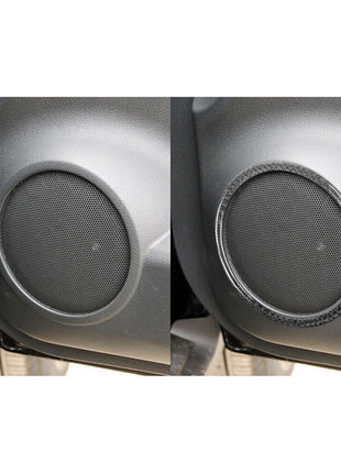 4Pcs Carbon Fiber Door Speaker Ring Cover Trim For Nissan Rogue 2014-2016