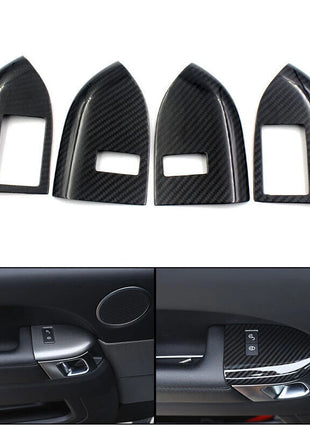 Real Carbon fiber Door Lock Button Panel Cover Trim For Range Rover Sport 14-17