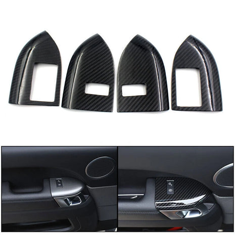Real Carbon fiber Door Lock Button Panel Cover Trim For Range Rover Sport 14-17