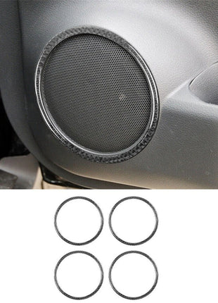 4Pcs Carbon Fiber Door Speaker Ring Cover Trim For Nissan Rogue 2014-2016