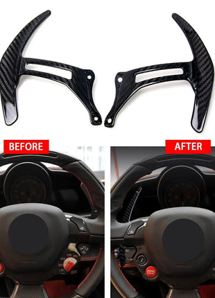 2pcs Real Carbon Fiber Steering Wheel Paddle Shifter Extension for Ferrari F8