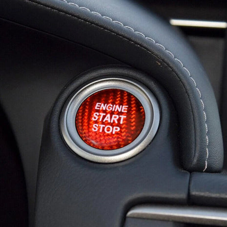 Red Carbon Fiber Engine Start Buttons Trim Fit For Lexus 2013-2018 ES350 ES300h