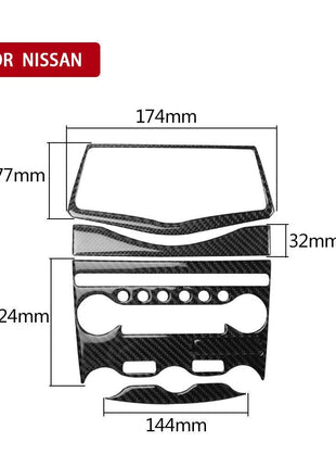 5Pcs Carbon Fiber Conditioner Control Panel Cover Trim For Nissan 370Z 2009-2020