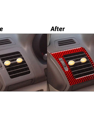 Red Carbon Fiber Side Air Vent Outlet Cover Trim For Lexus RX330 RX350 2004-2009