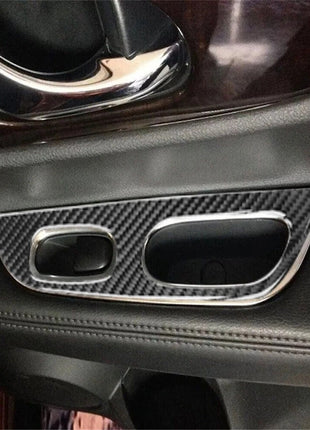 4X Carbon Fiber Door Window Control Panel Cover Trim For Nissan Rogue 2014-2016