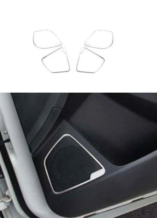 Inner Door Speaker Frame Cover Trim Silver Steel Fit For Ford Focus 12-18 4PCS