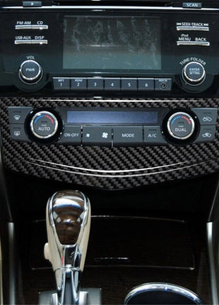 Carbon Fiber Center A/C Console Panel Cover Trim For Nissan Altima 2013-2015