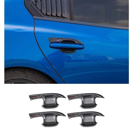 Exterior Side Door Bowl Fit for Ford Focus 2019-2020 Cover Trim 4pc Carbon Fiber
