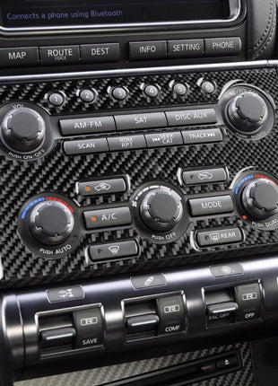 Carbon Fiber Console Control Panel Cover Trim For Nissan Gt-r R35 2008-2016