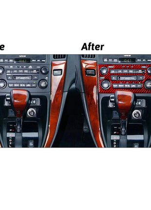 Red For Lexus RX300 1998-2003 Carbon Fiber Center Console AC Switch Panel Trim