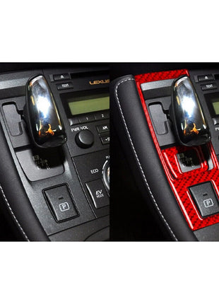 Red Carbon Fiber Gear Shift Panel Cover Trim Sticker For Lexus CT200h 2011-2017