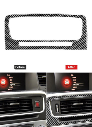 Carbon Fiber Center Air Vent Outlet Decorative Cover Trim For Volvo V60 2010-17