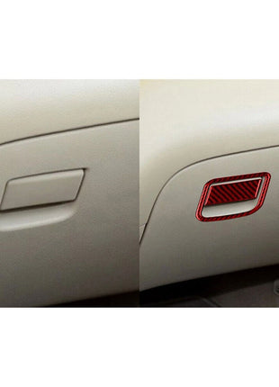 Red Carbon Fiber Co-pilot Glove Box Frame Cover Trim For Nissan Rogue 2014-2016