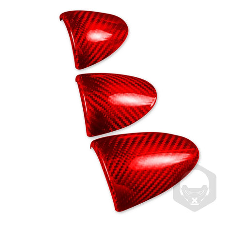 3Pcs Red Dry Carbon Fiber Dashboard Gauge Pod Cover For Nissan 350Z Z33 2003-09
