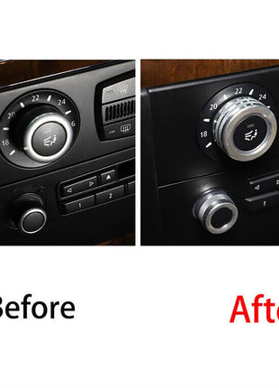 Silver Alloy Air Conditioner Switch Knob Ring Cover For Bmw 5 Series E60 2004-10