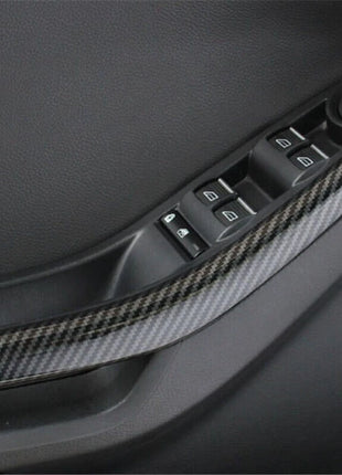 2pcs Carbon Fiber Style Front Door Armrest Cover Trim For Ford Focus Rt St 12-18