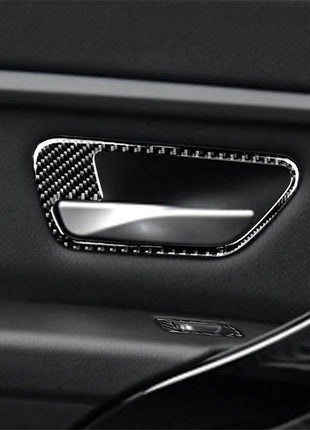 Carbon Fiber Door Handle Bowl Window Lift Trim For Bmw 3 4 Series F30 Gt 2013-19
