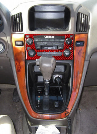 For Lexus RX300 1998-2003 Red Carbon Fiber Center Console Radio Control Cover